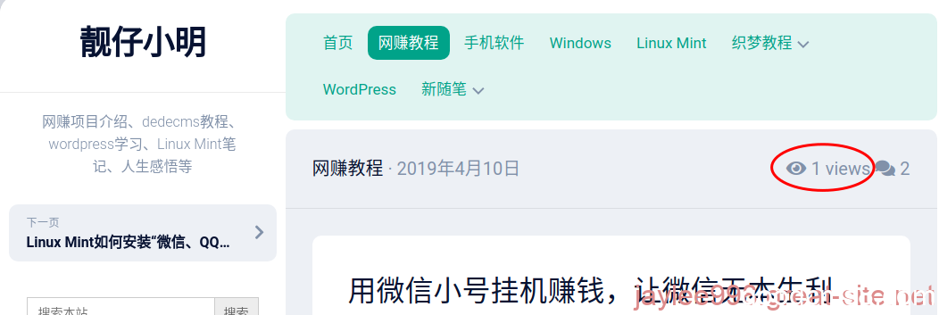 《wordpress如何通过函数的方式添加“文章阅读数”标签，并且在前台显示》