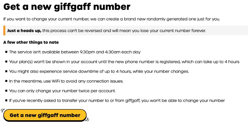 《GiffGaff电话号码如何更换新号》